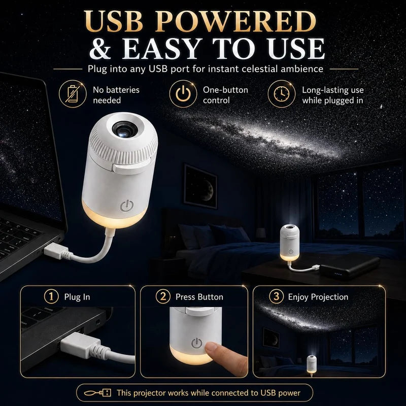 Portable Mini USB Starry Sky Galaxy Projection Lamp – LED Night Light