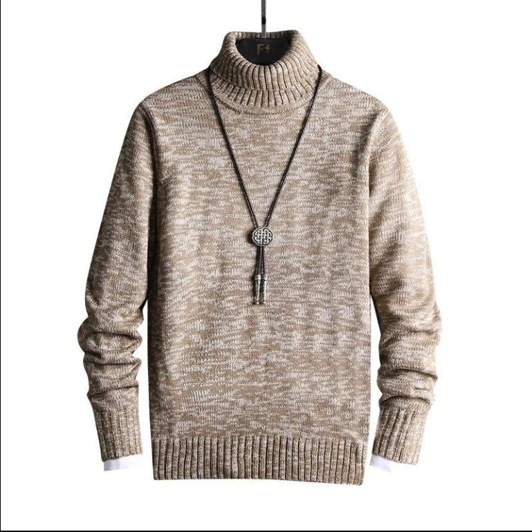 Men's Reversible Jacquard High Neck Sweater – Warm Winter Knit Pullover